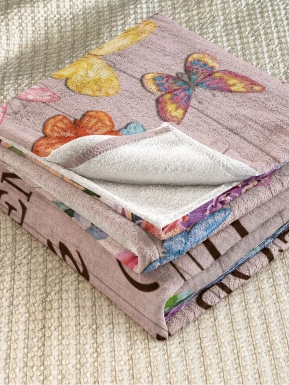 Coolim - Happy Retirement Blanket Throw - Floral & Butterfly Design (Pink)